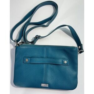 Thirty One Jewel Street Cross Body Bag In Teal Faux Leather